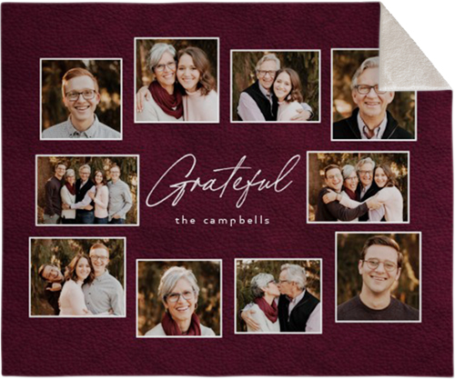 Grateful Collage Fleece Photo Blanket, Sherpa, 50x60, Purple