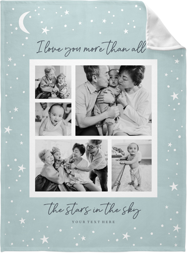 More Than Stars Frame Fleece Photo Blanket, Fleece, 60x80, Blue, boardwalk