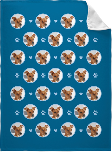 Floating Paws and Pets Fleece Photo Blanket, Fleece, 60x80, Blue