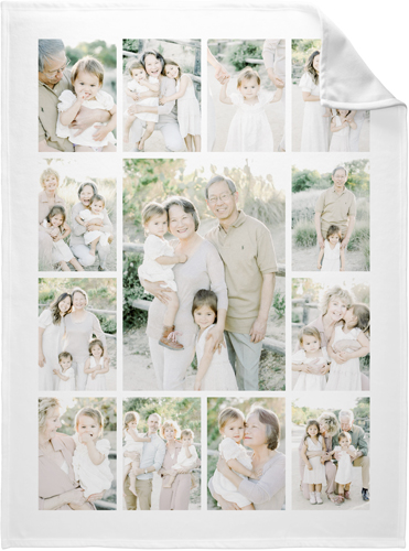 Photo Gallery Border Portrait Fleece Photo Blanket, Fleece, 60x80, Multicolor, multi