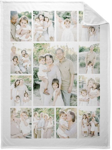 Photo Gallery Border Portrait Fleece Photo Blanket, Plush Fleece, 60x80, Multicolor