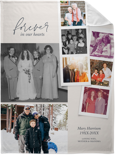 Memorial Filmstrip Fleece Photo Blanket, Plush Fleece, 60x80, Beige, antique white