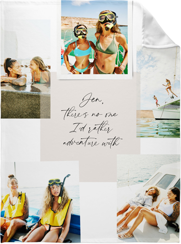 Handwritten Note Collage Fleece Photo Blanket, Fleece, 60x80, Gray, silver lining