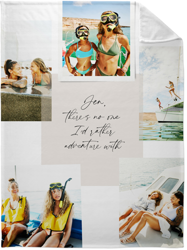 Handwritten Note Collage Fleece Photo Blanket, Plush Fleece, 60x80, Gray, silver lining