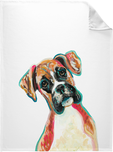 Boxer Custom Text Fleece Photo Blanket, Fleece, 60x80, Multicolor