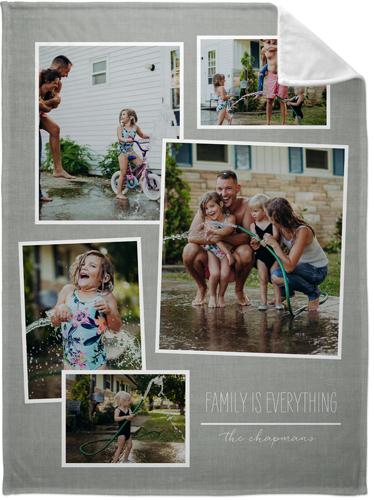 Tilty Collage Fleece Photo Blanket, Plush Fleece, 60x80, Gray, light gray