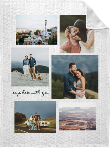 Gallery Collage of Six Portrait Fleece Photo Blanket, Fleece, 60x80, Multicolor, multi