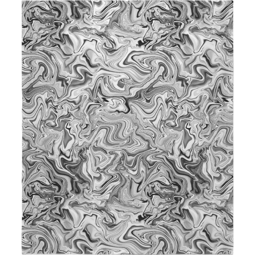 Love Spell Marble - Black and White Blanket, Fleece, 50x60, Gray, Gray