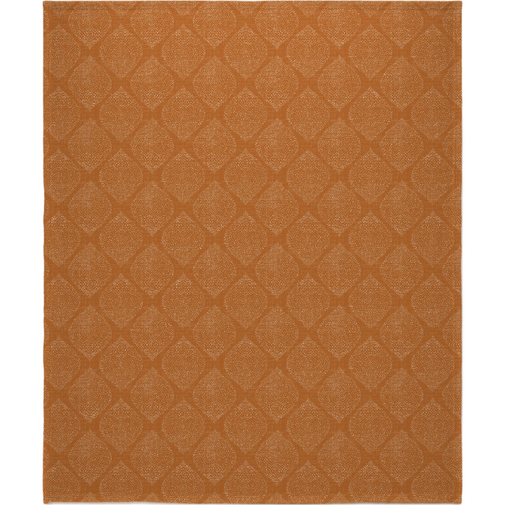 Minimalist Ogee - Burnt Orange Blanket, Fleece, 50x60, Orange