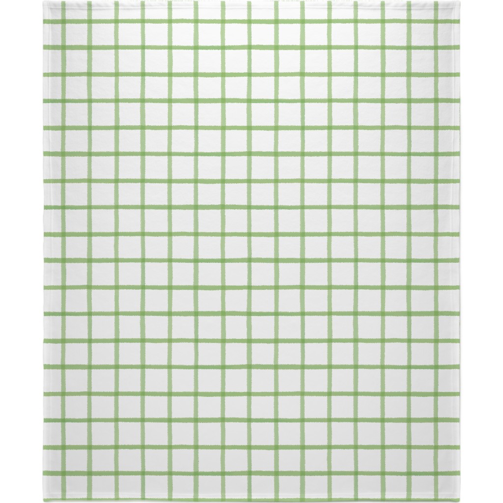 Window Pane Plaid Blanket, Fleece, 50x60, Green, Green
