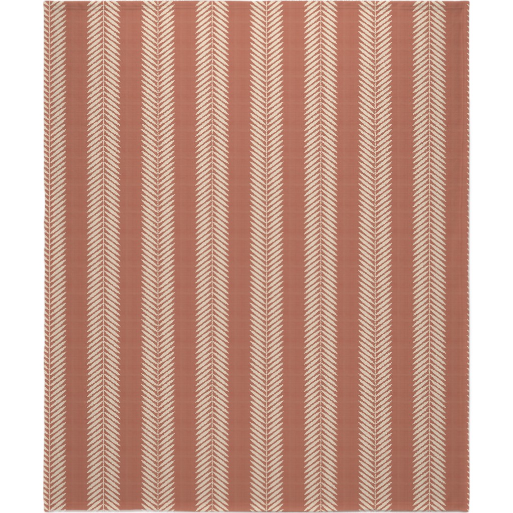 Laurel Leaf Stripe Blanket, Fleece, 50x60, Pink
