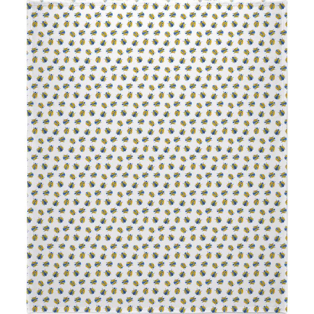Classic Ladybugs Blanket, Fleece, 50x60, Yellow, Polenta