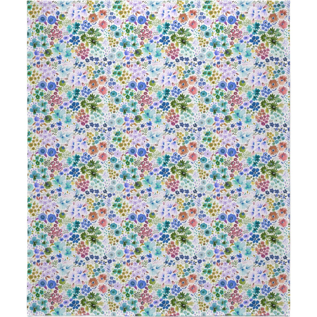 Artful Little Flowers - Multi Blanket, Fleece, 50x60, Multicolor