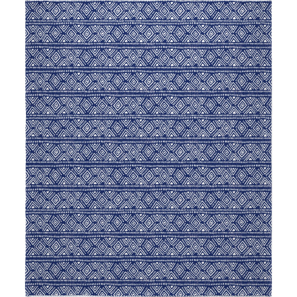 Abstract Diamonds - Navy Blanket, Fleece, 50x60, Blue, True Blue