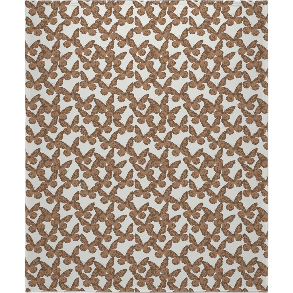 Butterfly Blanket, Fleece, 50x60, Brown