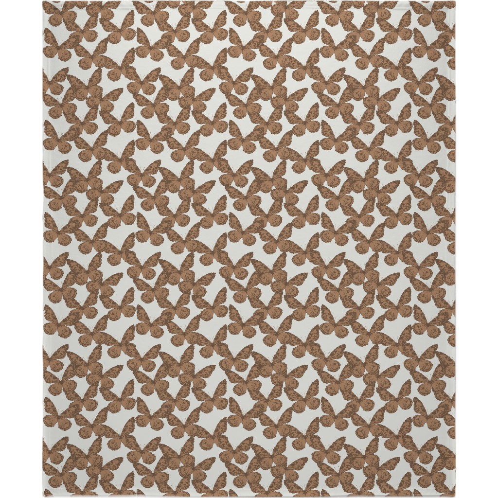 Butterfly Blanket, Fleece, 50x60, Brown, Clove