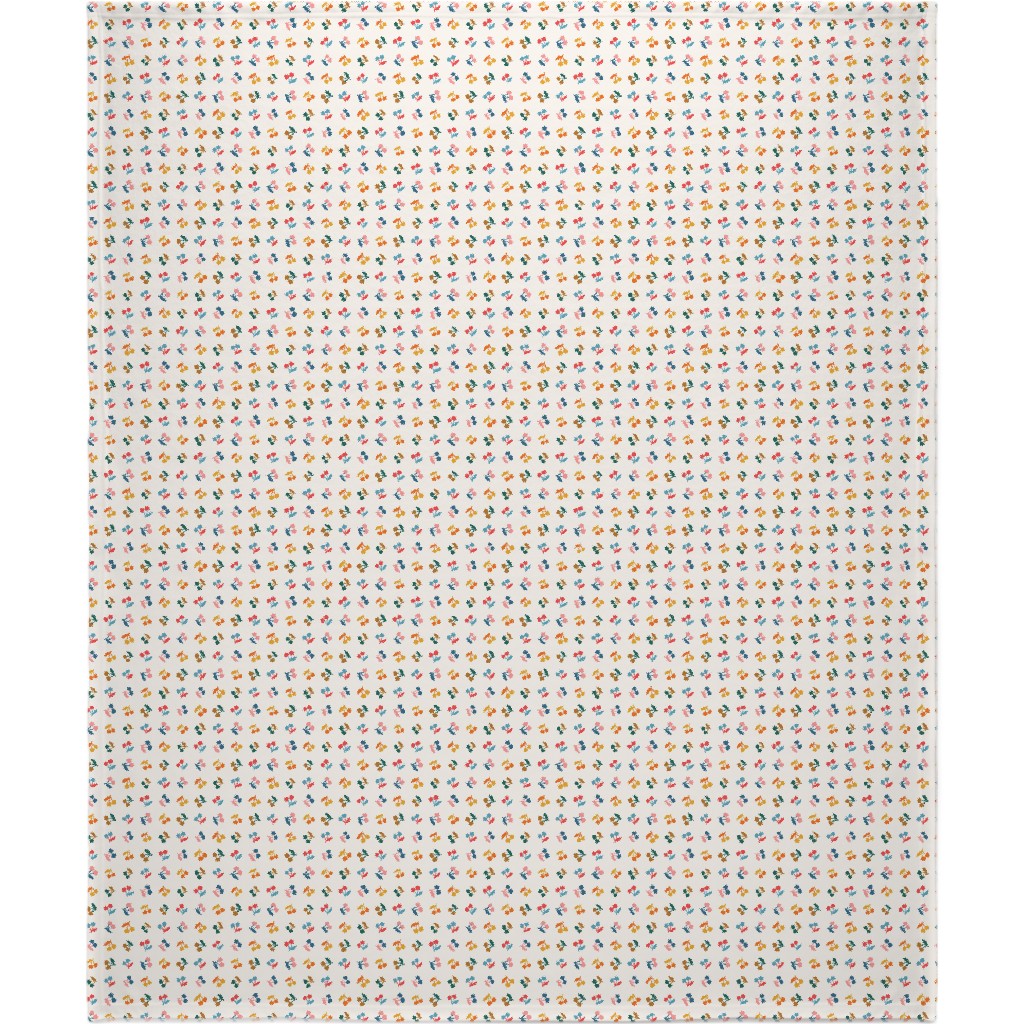 Colored Cherries - Earthy Blanket, Fleece, 50x60, Beige, Pearl