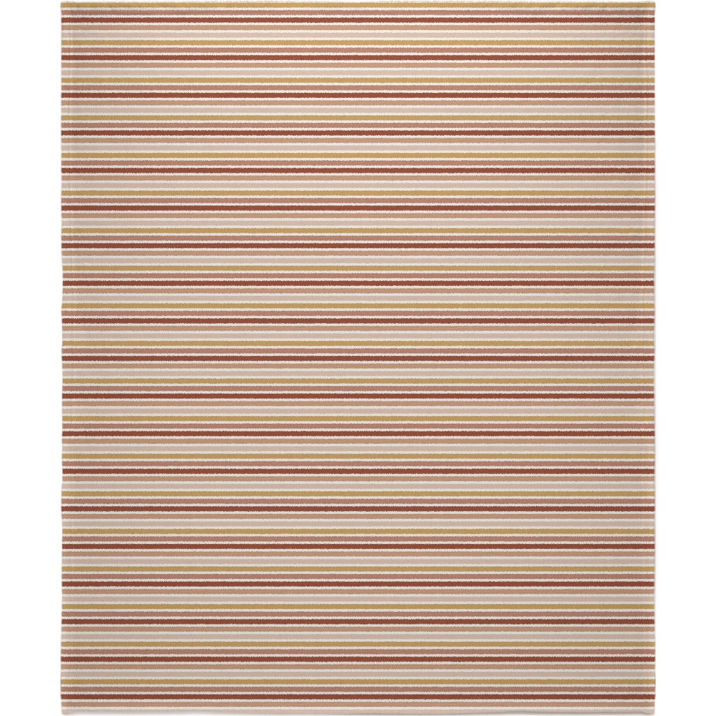 Retro Stripes - Pink on Faux Linen Blanket, Fleece, 50x60, Pink