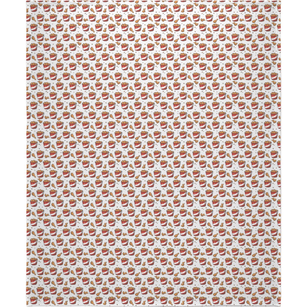 Fried Chicken Bucket Blanket, Fleece, 50x60, White