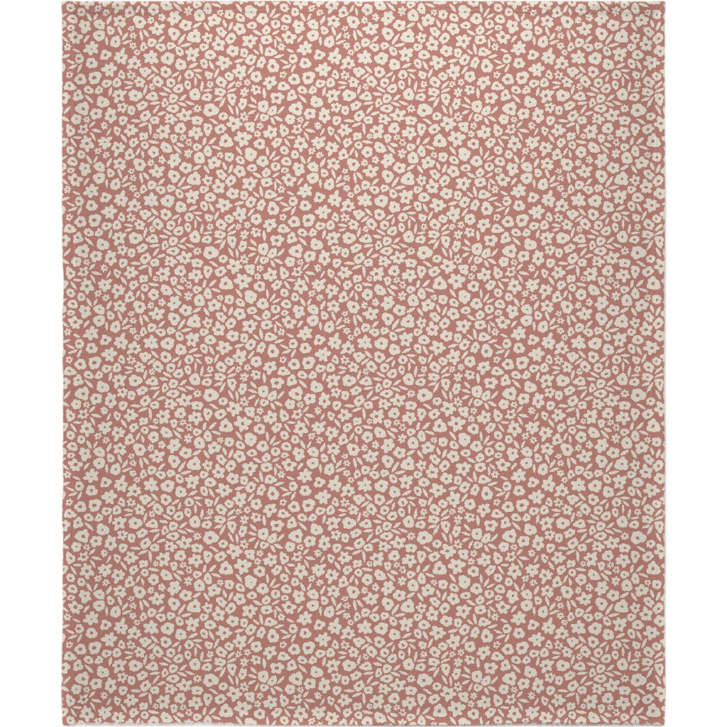Flower Field on Cameo Rose Blanket, Fleece, 50x60, Pink