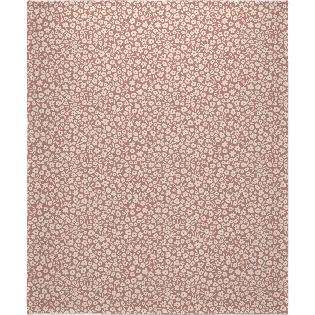 Flower Field on Cameo Rose Blanket, Fleece, 50x60, Pink, Bright Pink
