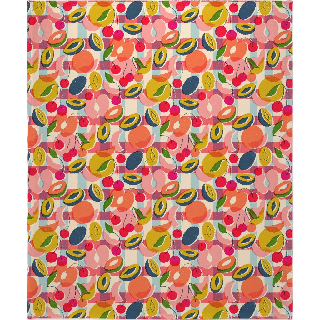 Summer Fruits - Bright Blanket, Fleece, 50x60, Multicolor