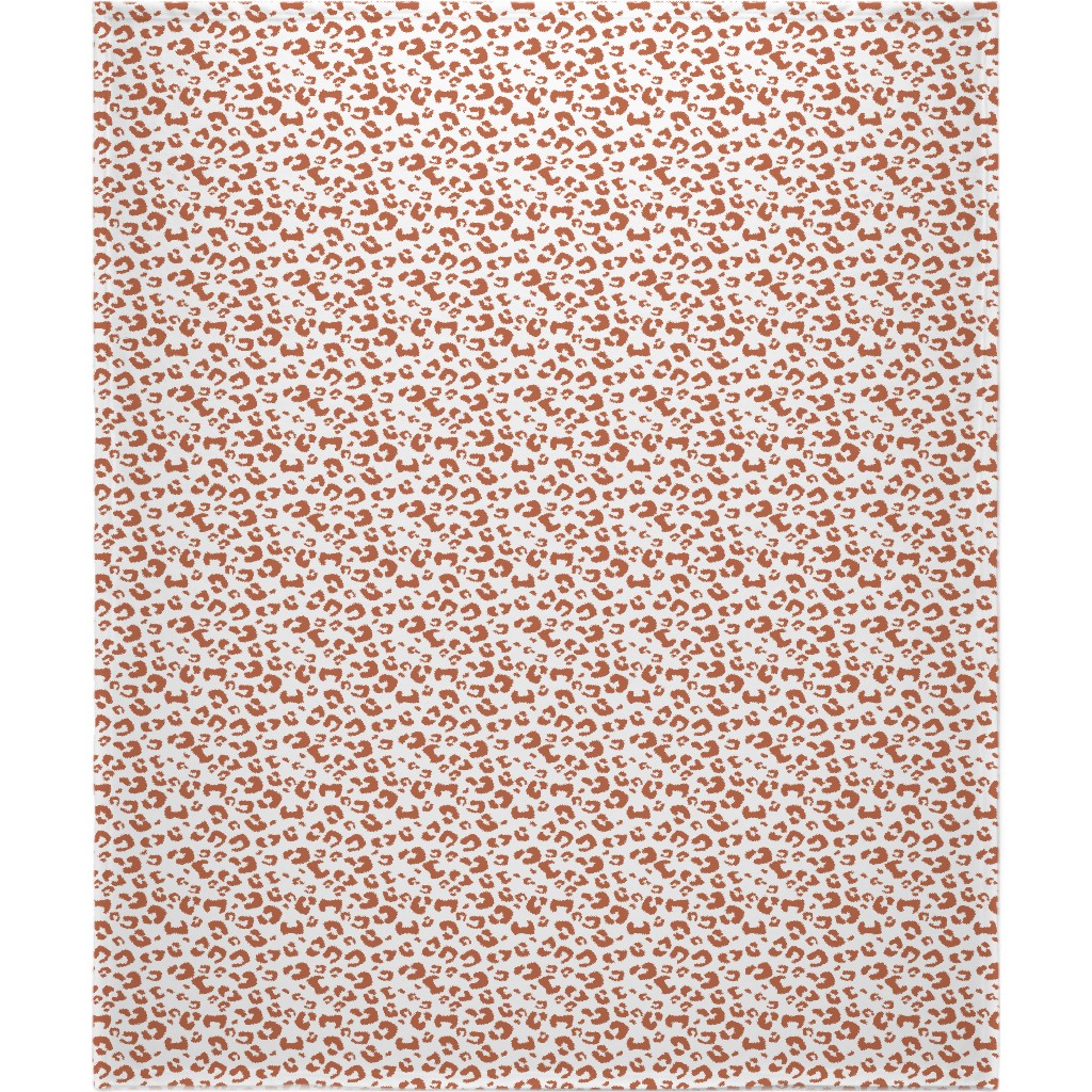 Leopard Print - Terracotta Blanket, Fleece, 50x60, Brown