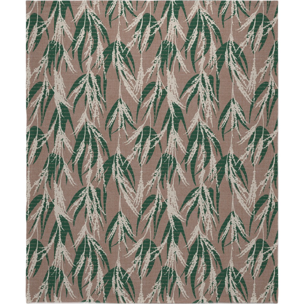 Vintage Palm Blanket, Fleece, 50x60, Beige