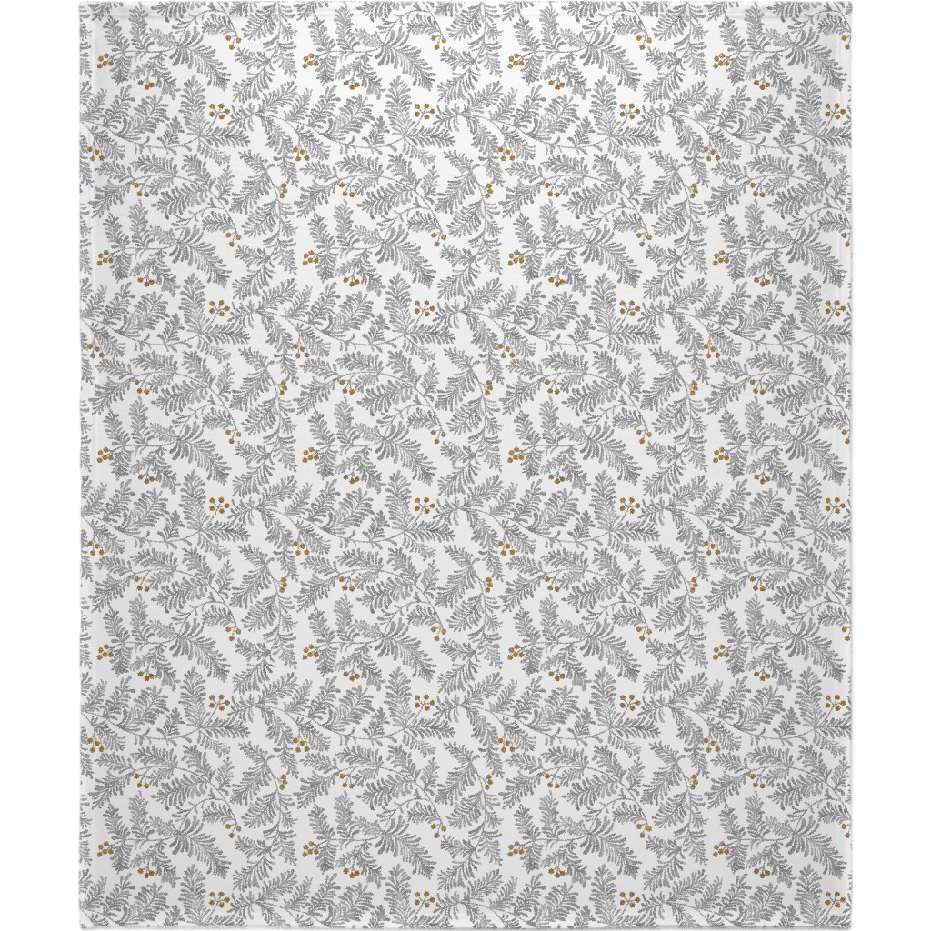 Winter Branches Blanket, Fleece, 50x60, Gray, Smoke