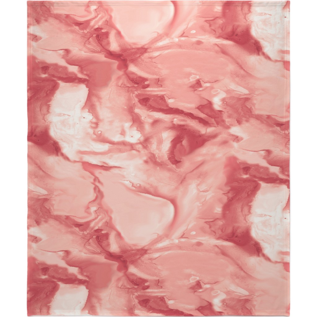 Abstract Watercolor Marble Blanket, Fleece, 50x60, Pink