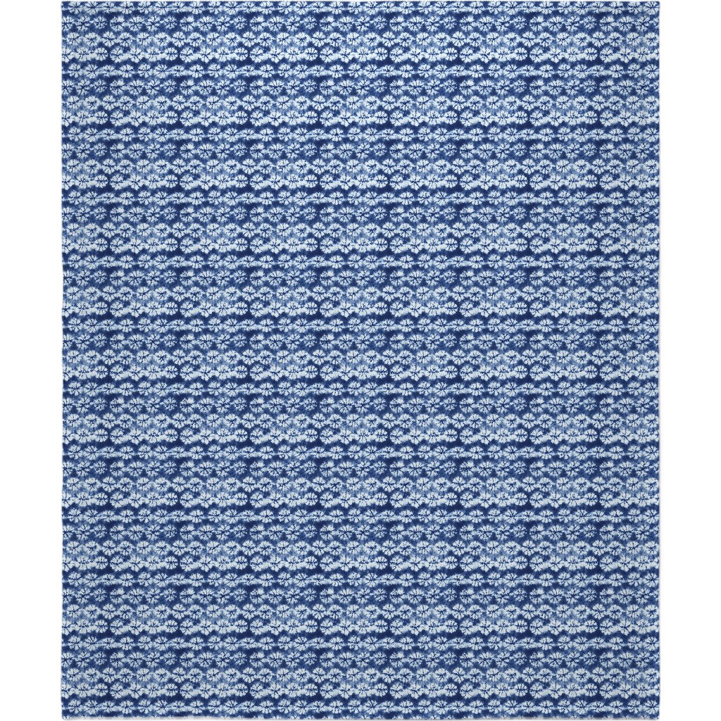 Shibori Pine - Blue Blanket, Fleece, 50x60, Blue