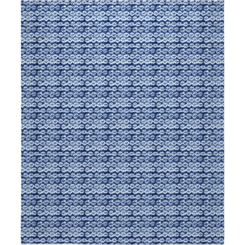 Shibori Pine - Blue Blanket, Fleece, 50x60, Blue