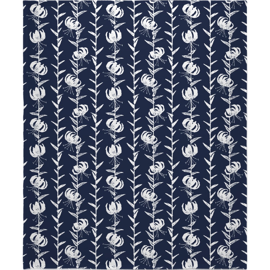 Lily Stripe - Blue Blanket, Fleece, 50x60, Blue