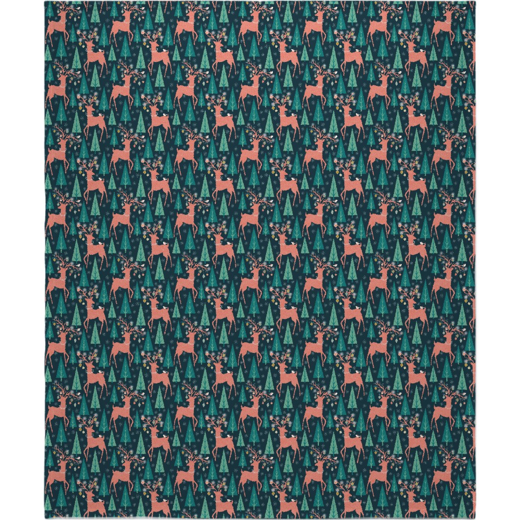 Forest Ornaments Blanket, Fleece, 50x60, Multicolor