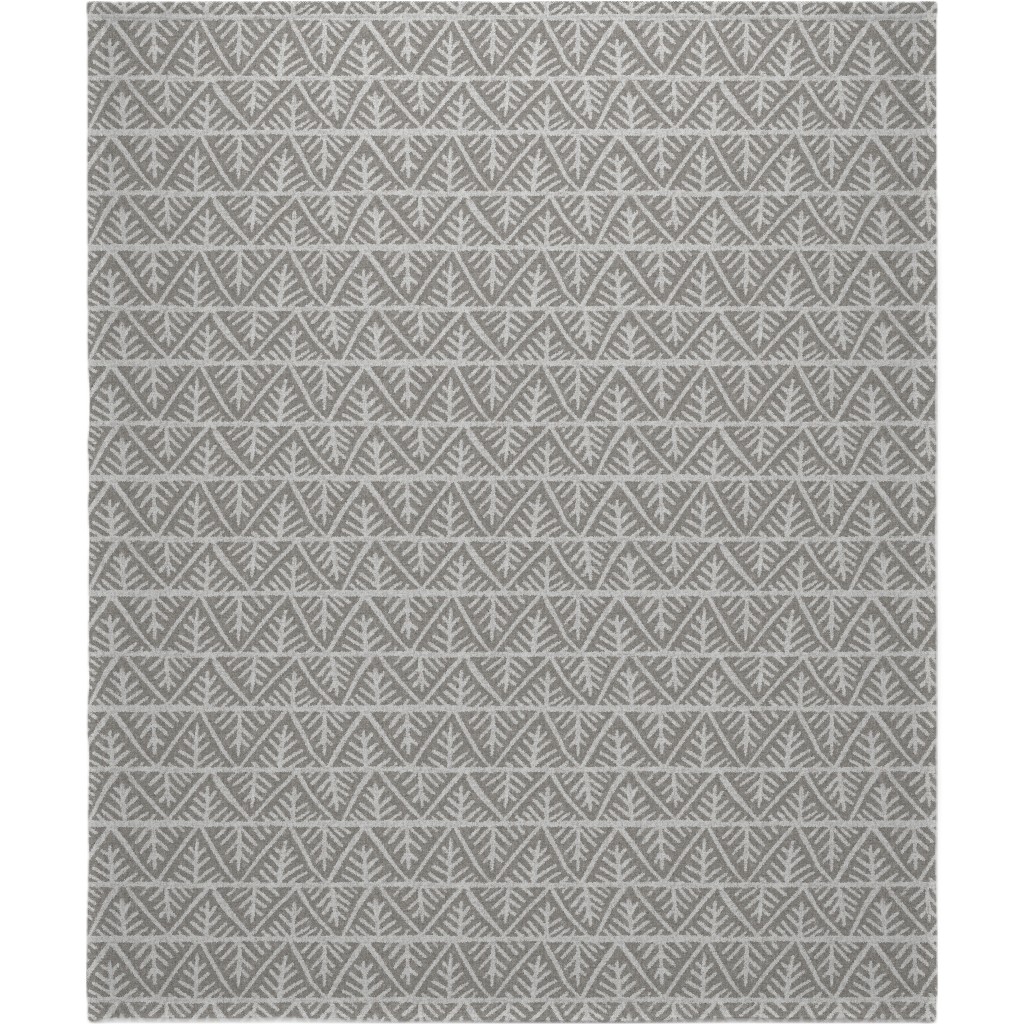 Textured Mudcloth Blanket, Fleece, 50x60, Gray, Silver