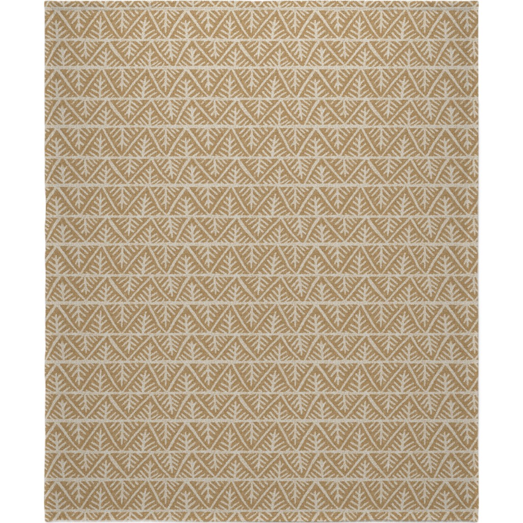 Textured Mudcloth Blanket, Fleece, 50x60, Brown, Cafe