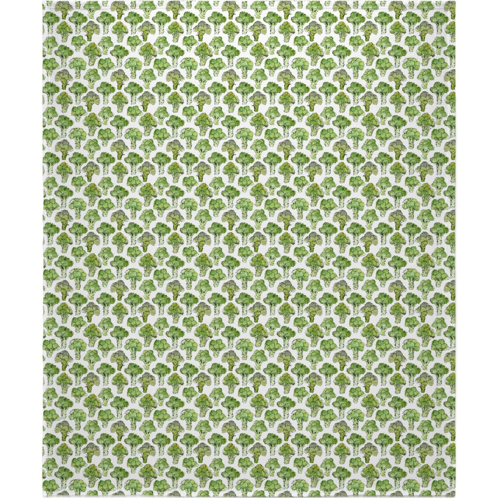 Broccoli - Green Blanket, Fleece, 50x60, Green
