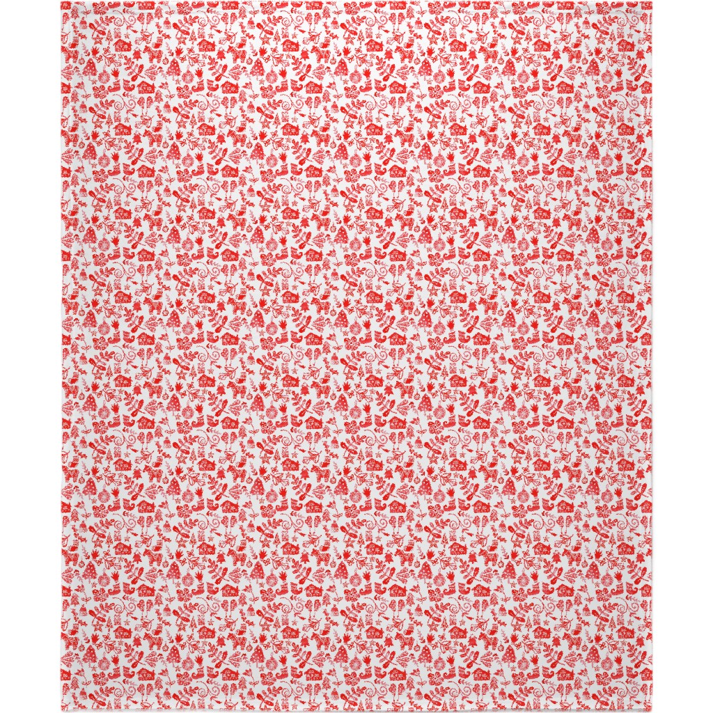 Red Christmas Blanket, Fleece, 50x60, Red
