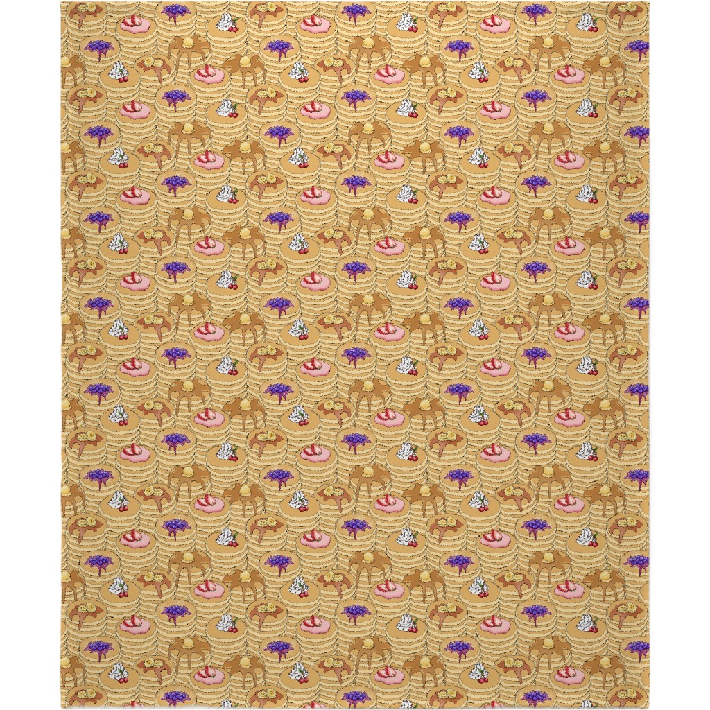 Flapjack Stack Blanket, Fleece, 50x60, Beige, Pearl