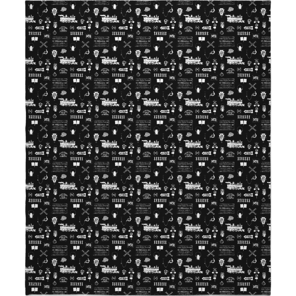 Railroad Blanket, Fleece, 50x60, Black, Black
