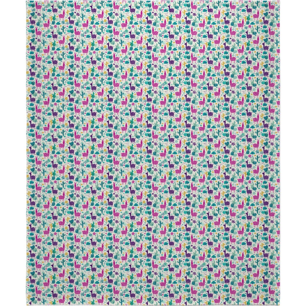 Llamas in the Desert - Multicolor Blanket, Fleece, 50x60, Multicolor