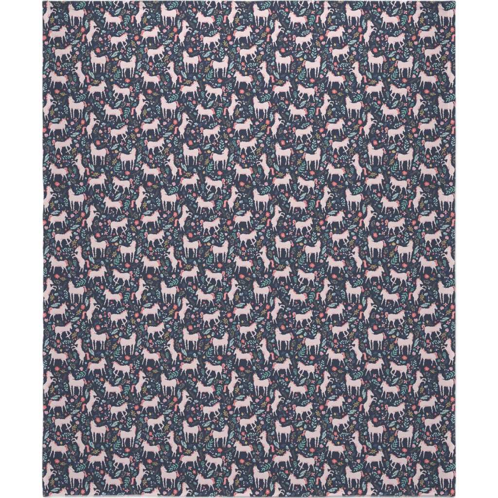 Unicorn Fields Blanket, Fleece, 50x60, Multicolor
