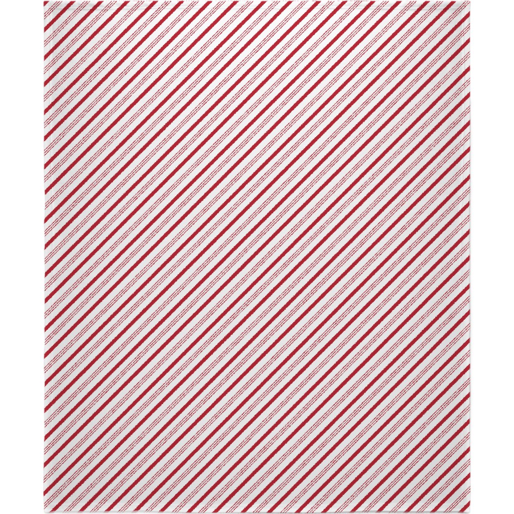 Candy Cane Stripes - Red on White Blanket, Fleece, 50x60, Red