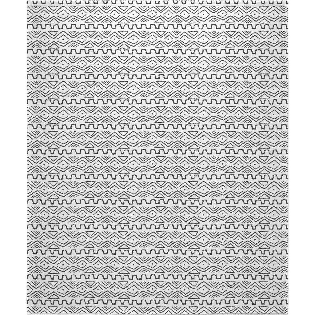 Mud Cloth - White Blanket, Fleece, 50x60, White