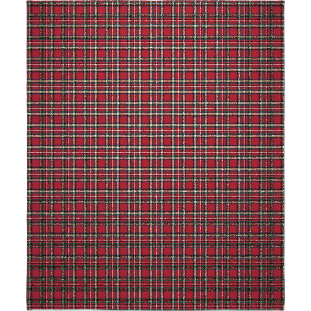 Royal Stewart Tartan Style Repeat Perfect for Christmas Blanket, Fleece, 50x60, Red, Red