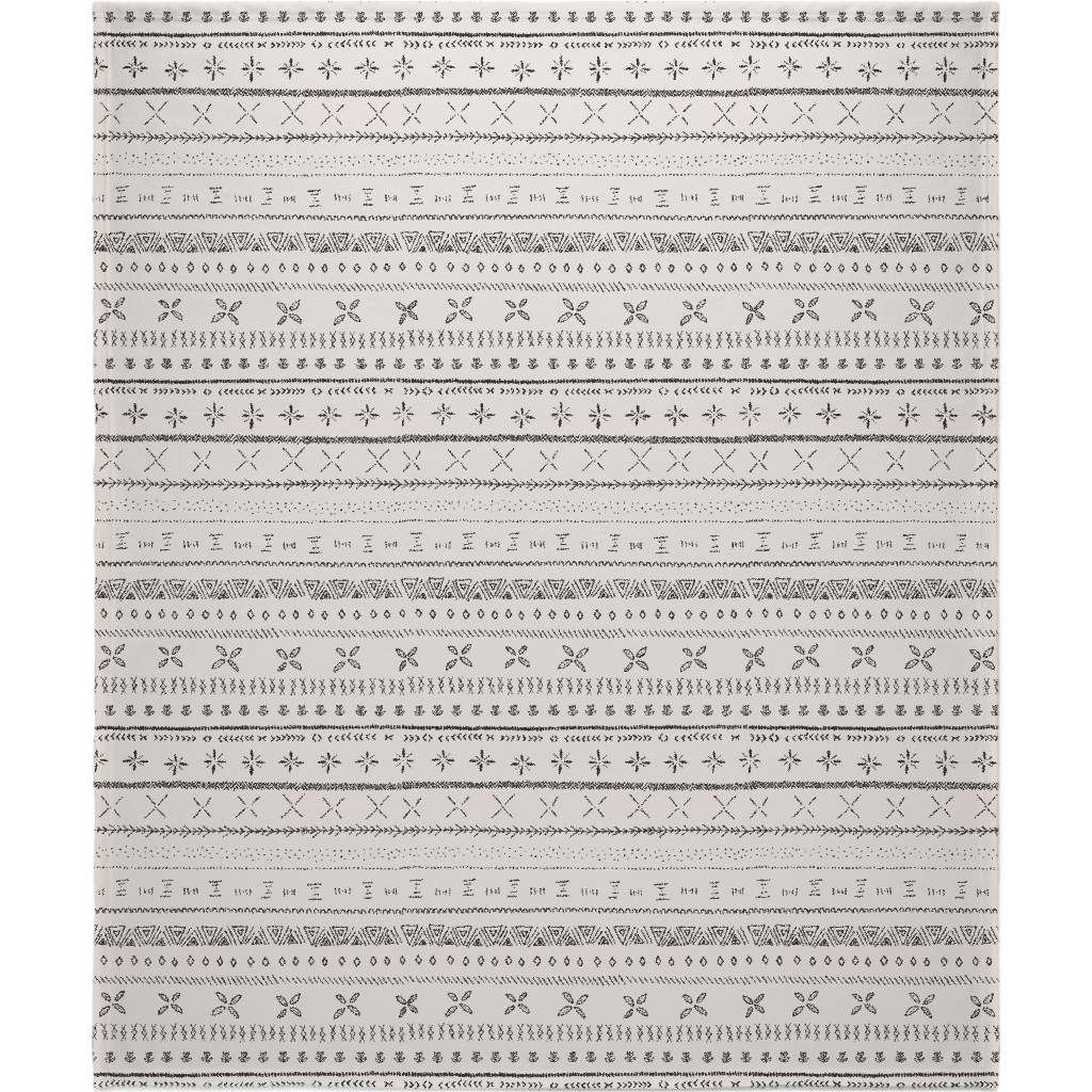 Boho Print Blanket, Fleece, 50x60, Beige
