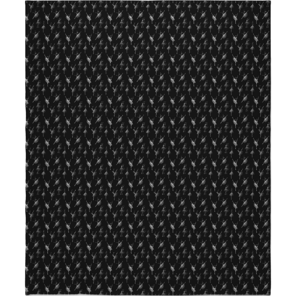 Ballerinas Blanket, Fleece, 50x60, Black, Black
