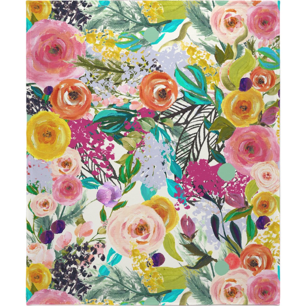Autumn Blooms - Bright Blanket, Fleece, 50x60, Multicolor