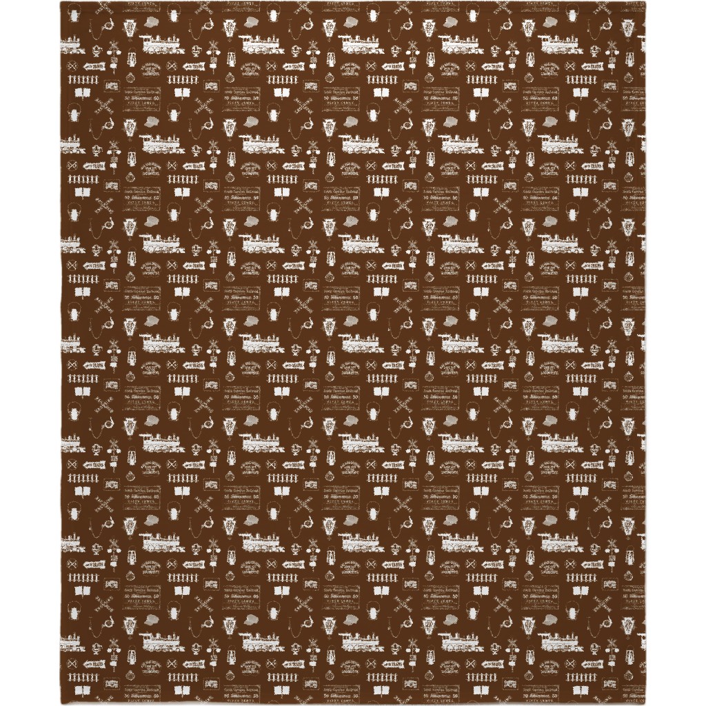Railroad Blanket, Fleece, 50x60, Brown, Chocolate