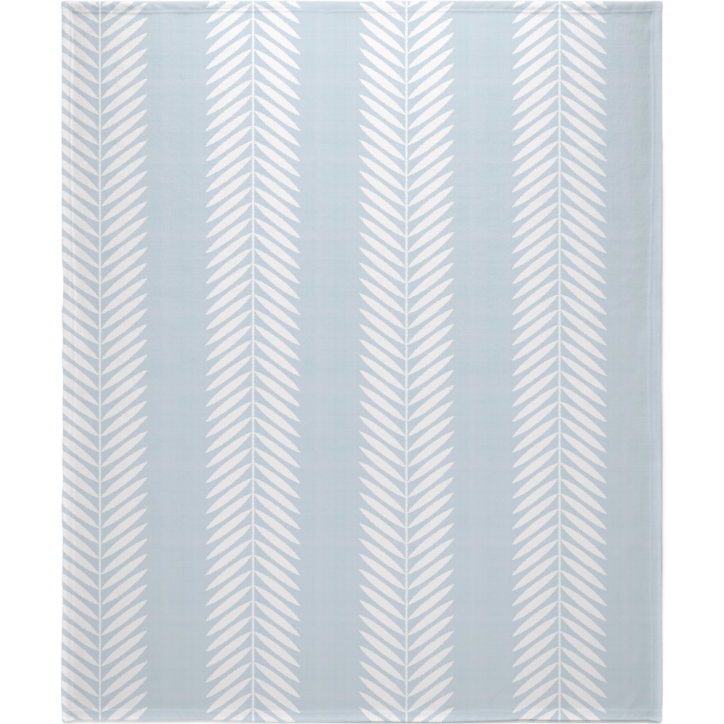 Laurel Leaf Stripe - Light Blue Blanket, Fleece, 50x60, Blue, True Blue